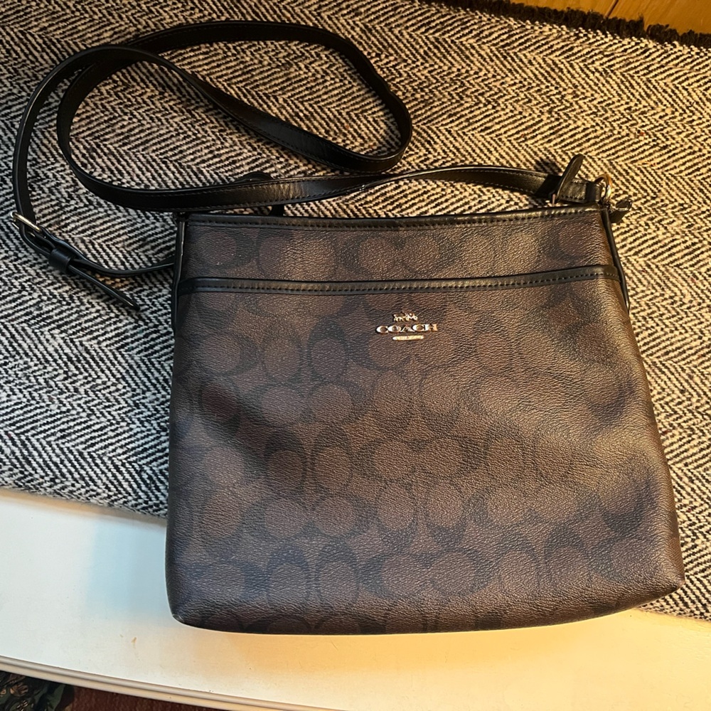 Coach Signature file bag callout shown in picture